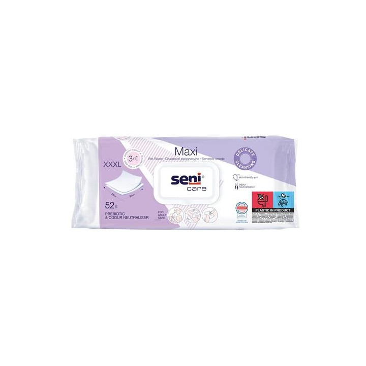 Seni Care Maxi 3w1 Chusteczki Pielęgnacyjne (52 szt.) | Oczyszczanie i Ochrona