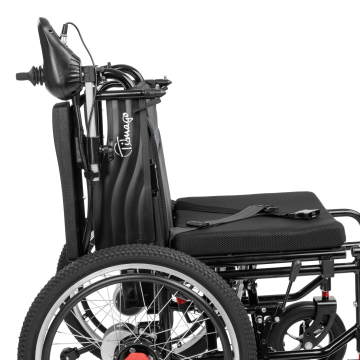 Wózek elektryczny TIMAGO ELECTRIC-TIM I z silnikami 2×250 W, zasięgiem do 20 km i dużymi kołami 22″. Sprawdź refundację NFZ.