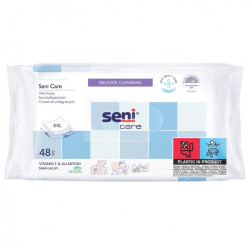 Seni Care AQUA Chusteczki Nawilżane 99% Wody (48 szt.) | Bezzapachowe